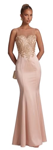 Image of Babyonline Women's Lace Applique Long Formal Mermaid Evening Prom Dresses