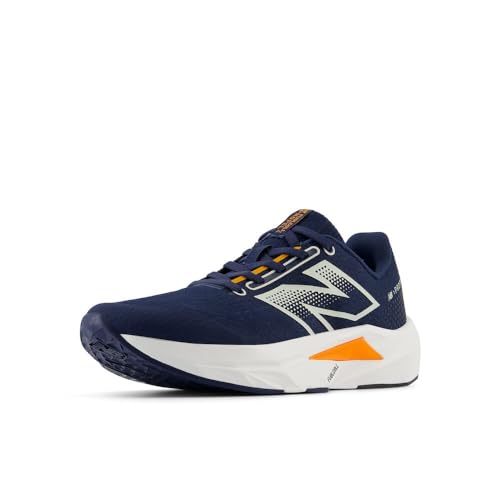 New Balance FuelCell Propel V5 Lace-up Running Shoe, Nb Navy/Sun Glow/Grey Matter, 4 US Unisex Big Kid