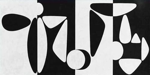 Tableau mural abstrait pour reveiller un mur blanc avec l'affiche Vasarely Cailloux-I