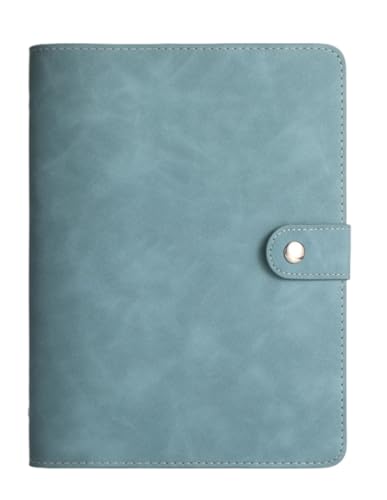 KDGJDHFUNVXCBシステム手帳A5サイズのバインダー(カバー付き)、日記帳、ノート、ルーズリーフ (レトロブルー)