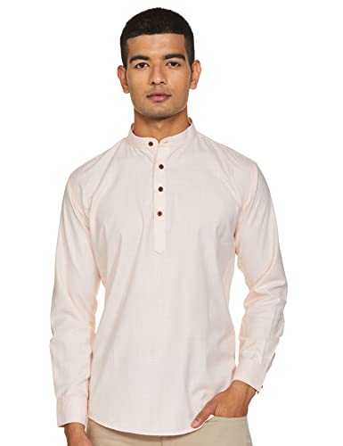 Image of Luxrio Kurta for Men Cotton Blend Short Solid Slim Fit
