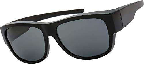 Image of The Fresh High Definition Polarized Wrap Around Shield Sunglasses for Glasses - Leather Eyeglasses Case
