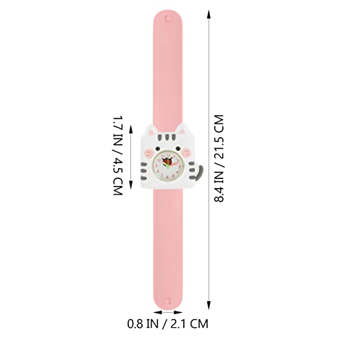 Hemobllo Kids Slap Watch, 3D Animal Watch Cute Cat Waterproof Cartoon Watch Silicone Slap On Bracelets For Students Boys Girls (Pink) #TOP1