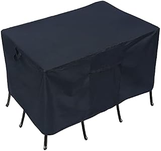 Chusstang Garden Furniture Covers Waterproof, Patio Furniture Table Covers Outdoor Round Table Cover Patio Furniture Cover 420D Heavy Duty Protection Windproof Anti-UV Circular Table Cover (Ø180x90cm)