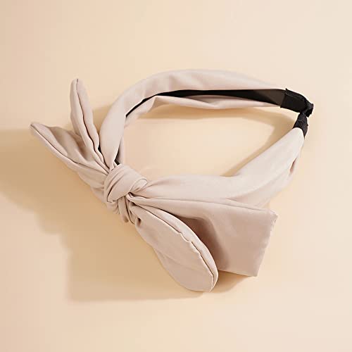 Wiwpar Knotted Bow Headbands For Women Fashion Cute Knot Headband Hair Bands Solid Bow Hair Accessories For Women Girls (Ivory) #TOP2