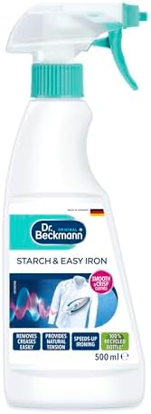 Dr. Beckmann Starch & Easy Iron 500ml | Iron Spray for a Smooth, Crisp Finish | Removes Creases Easily & Speeds Up Ironing | Starch Spray for Cloths | Wrinkle Free Clothes Instantly