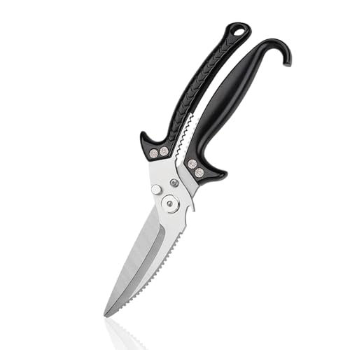 NileHome Kitchen Shears Spatchcock Shears Poultry Shears Heavy Duty Dishwasher Safe Food Cooking Scissors Stainless Steel Utility Scissors(Black)