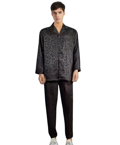 Men's Silk Satin Pajamas Set Lounge Pants Sleepwear Homewear US M L XL 2XL 3XL2