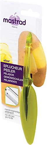 Mastrad F20008 Eplucheurs Fruits et légumes – Utilisation Simple – Gamme Elios – Double Tranchant – Lame INOX – Ambidextre – Compatible...