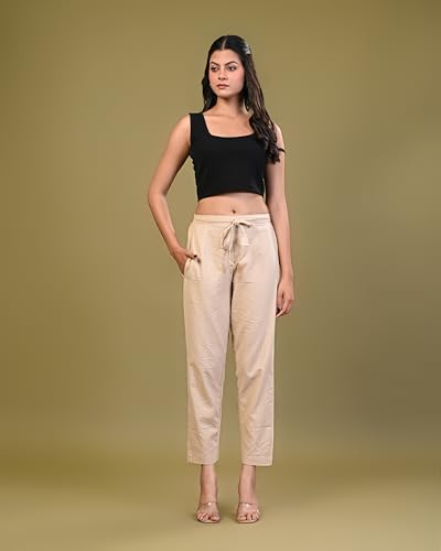 Image of Women Pure Cotton Kantha Dobby Dyed Pants