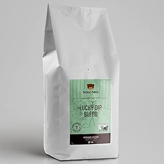 Brown Bear Lucky Dip Mystery Ground Coffee 1kg - Zero Waste Wonky Ground Coffee - For French Press Cafetiere Filter Drip V60 Aeropress - Light to Medium to Dark Roast - Donation to Free The Bears