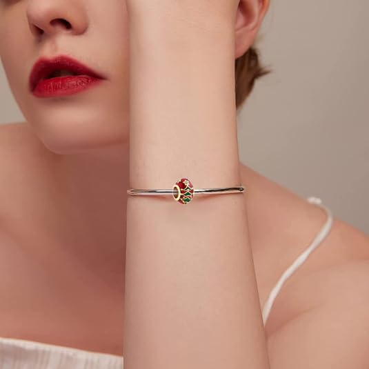 Image of Christmas Holiday Season Charms for Pandora Bracelets New Snowflake Santa Claus Home Moose Gift Tree Candy Cane Snow Globe