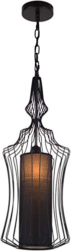 Chandelier noir en métal au design art de fer et finition soignée