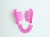 Interlocking Banana Combs Hair Clip French Side Comb Holder 80's 90's Soft and Bendable Plastic Updo Hair Clip (Hot Pink)