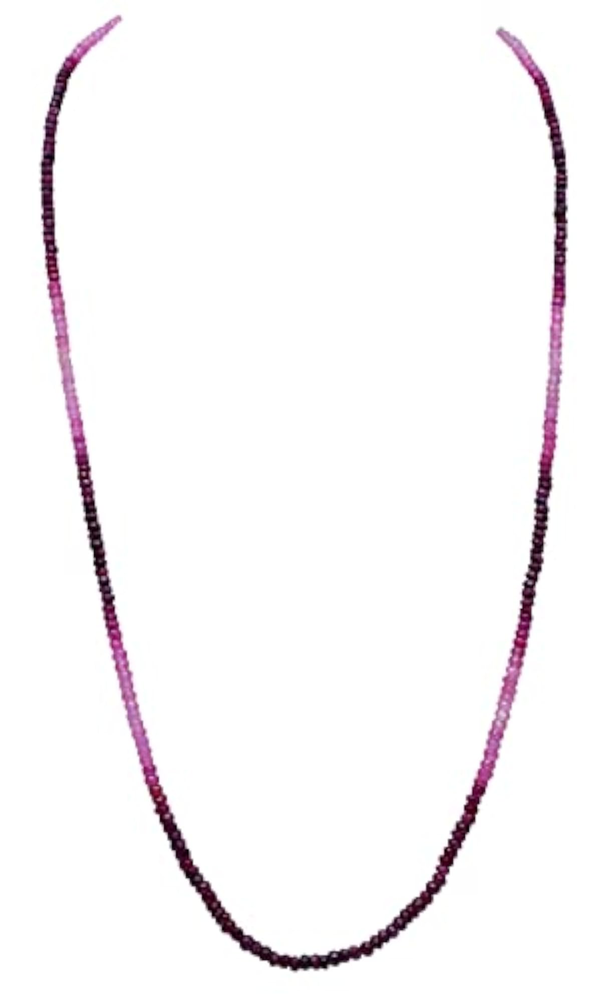 Jaipur Ruby Shaded Gemstone Faceted Bead Necklace, Gift for Women