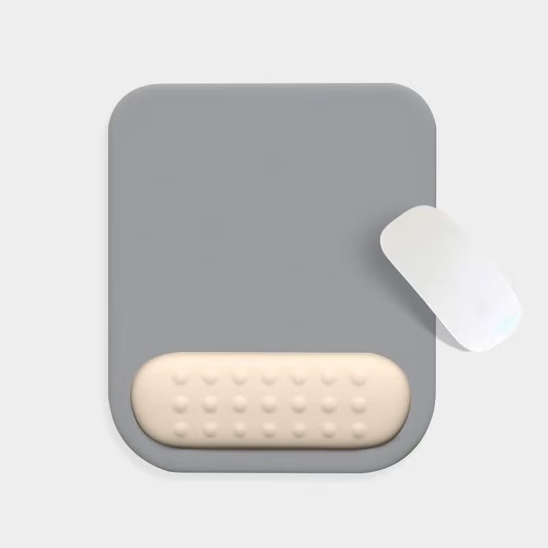 Image of Mouse Pad with Gel Wrist Rest Support, Ergonomic Mouse Cushion with Non Slip Rubber Base Mouse Pad for Laptop, Computer, Gaming, Office (Elephant Grey, Rectangular)