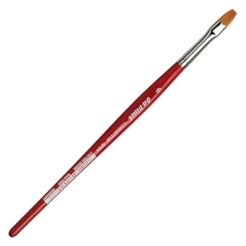 Image of da Vinci Brushes Watercolor Series 5880 Cosmotop Spin Paint Brush, Flat Synthetic with Red Handle, Size 6 (5880-06)