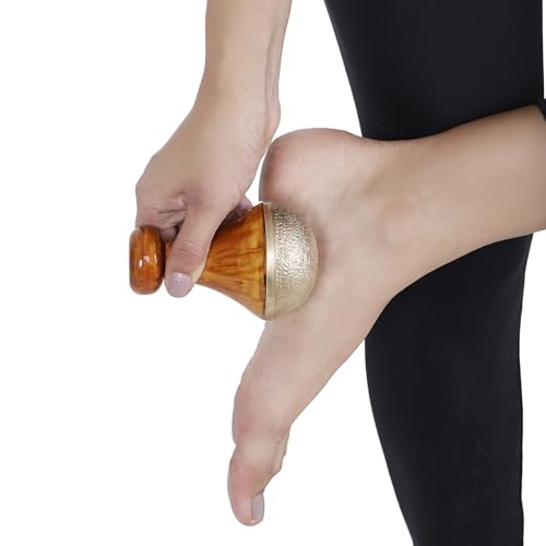 Image of Kansa Vatki Foot Massager | Wooden Handle Ayurvedic Detox Foot Massager for Relaxation & Deep Cleaning | Massage Tool for Foot Massage, Marma Therapy & Wellness