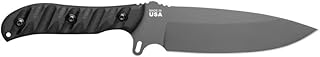 Tops Knives Silent Hero - Sniper Gray Blade Finish - Fixed Blade Knife - Black Leather Sheath (Rocky Mountain Tread Handle) - Tops