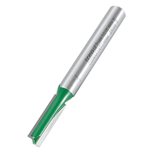 Trend CraftPro Straight Two Flute Router Cutter, 1/4 Inch Shank, 5.5mm Cut Diameter & 19mm Cut Length