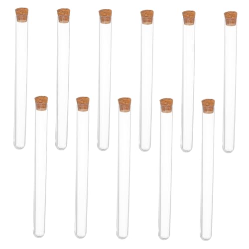 LOLIPPYY 50個 高透明プラスチック製試験管 密封軟木栓付 装瓶 実験室用 破損に強い軽量プ キャンディ容器 多用途サンプリングボトル