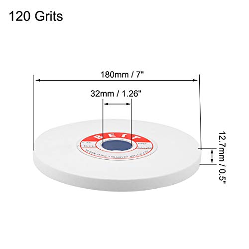 Uxcell A19031100UX0027 7-Inch Bench Grinding Wheels White Aluminum Oxide Wa 120 Grit For Surface Grinding thumb #1