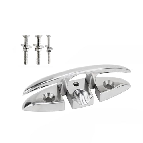 Taquet pliable inox 316 pour amarrage de bateau avec vis de fixation incluses