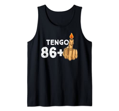 86+1 Dedo Medio Vela De Cumpleaños Para El 87º Cumpleaños Camiseta sin Mangas