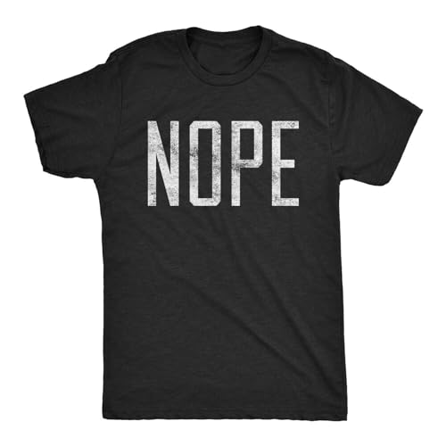 KOMYLA Men's Nope T Shirt Funny Not Today Sarcasm Humorous Joke Gag Gift for Adult T-Shirt Black S