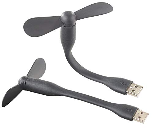 Callstel USB Fan: 2er Pack Flexibler USB-Ventilator für PC, Notebook, Laptop, Powerbank (Gadgets, Ventilator mit Anschluss, Reise Zubehör Auto)