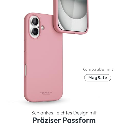 Coque iPhone 16 VONMÄHLEN découpes précises silicone souple rose - 6