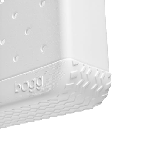 BOGG BAG - Medium Tote - For Shore White, White Buttons - 15in L x 5in W x 12.5in H - Beach, Pool, Boat, Work, Sports - All Purpose EVA - Lightweight, Washable, Durable4