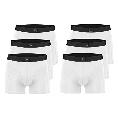 SITZTGUT Boxershort für Herren (6er Pack) Anti Loch Garantie (Größe S-3XL) Bio Polish Baumwolle (Weiß, XXL, xx_l)