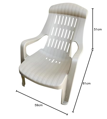 Image of SkyGlamour Supreme Comfy Relax Plastic Arm Chair | Comfort Plastic Chair for Living Room, Garden, Home, Indoor and Outdoor Use | Weight Bearing Capacity Upto 150 KG|Color: Dark Beige; Set of 2 Chairs