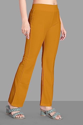 Image of Women's High Waist Bell Bottom Trouser, Elastic Flared Bootcut Pants