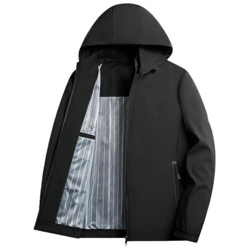 Chaqueta casual de negocios para hombre cortavientos con capucha desmontable