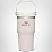 Stanley IceFlow Flip Straw Tumbler with Handle 20 oz | Twist On Lid and Flip Up Straw | Leak Resistant Water Bottle | Insulated Stainless Steel |BPA-Free | Rose Quartz