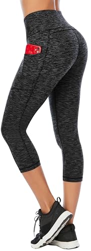 Image of Ewedoos Capri Leggings for Women High Waisted Yoga Pants with Pockets for Women Tummy Control Workout Leggings Yoga Capris