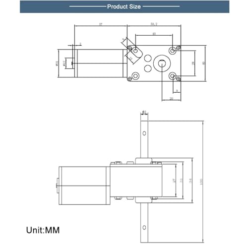 Moteur à engrenages CC 12V Bringsmart double arbre pour axe réversible