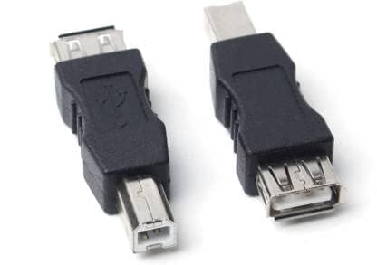 Image of [ 2 Pieces USB 2.0 Type A Female to USB B Male Plug (Printer Scanner) Adapter Connector (Can't Work to Convert Printer as WiFi Enabled or Bluetooth Enabled)