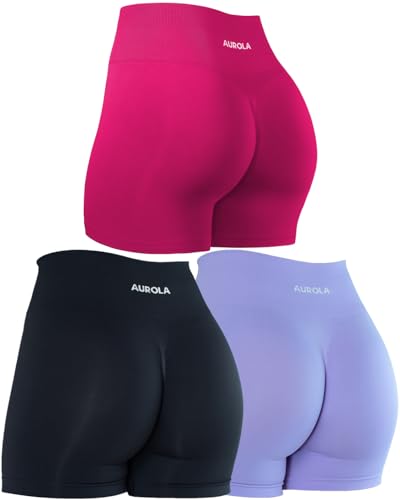 Image of AUROLA Dream Collection Women Workout Shorts High Waist Gym Shorts, Scrunch Butt Seamless Athletic Shorts