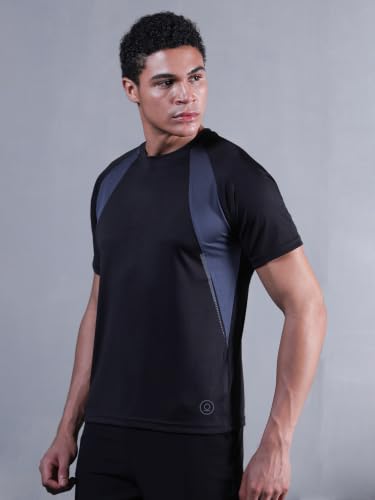 Image of CHKOKKO Gym Tshirt for Men Workout Regular Fit Sports Activewear Man Tshirts with Round Crew Neck and Half Sleeves for Yoga Running&Outdoor Activities