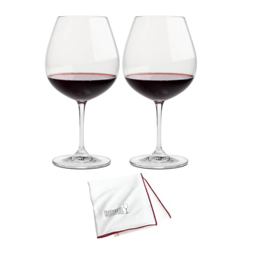 Riedel-Vinum-Pinot-Noir-Glasses-Set-of-2-with-Large-Microfiber-Polishing-Cloth-Bundle-3-Items Riedel Vinum Pinot Noir Glasses Set of 2 with Large Microfiber Polishing Cloth Bundle 3 Items