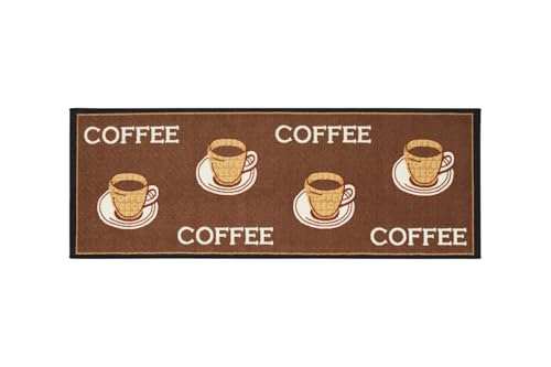 andiamo Küchenläufer Coffee Kurzflor Läufer Küchenteppich - Teppich Küche 67 x 180 cm braun