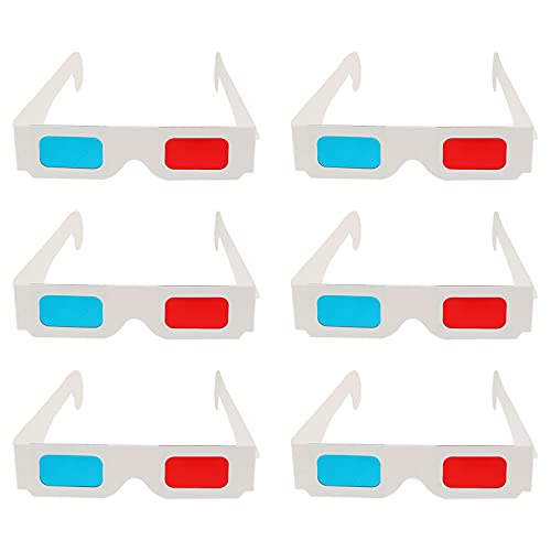 Uonlytech 100pcs Cardboard Glasses for Movies and Games Anaglyph Eyewear for for Birthdays and Festivals Enjoy Spectacular Visual
