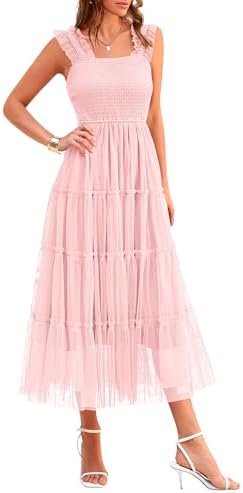 Urbann-Vibe White Tulle Tunic Dress With Lightweight Multi-Layer Tulle For Summer Garden Parties main image 1