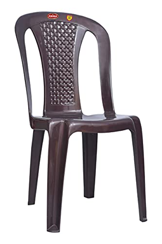 Image of Prima Plastic Chair for Living Room | Set of 2 | Chair for Home, Living Room, Multipurpose | Stackable Chair Without Arm | 100% Virgin Plastic | Chair 4003 (Weather Brown Colour)