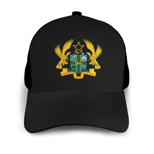 Ghana Coat of Arms Unisex Classic Adjustable Curved Brim Baseball Cap, Trucker Hat3