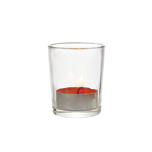 image for FUND AMLIGHT Glass Tealight Candle Holder Set of 12, Clear Votive Cand