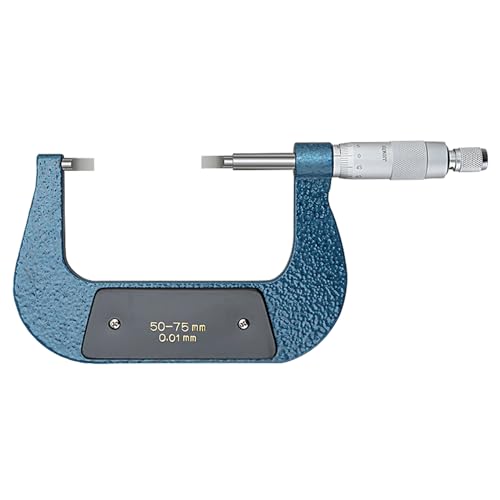Blade Micrometer with 50-75mm Measuring Range, Metric Outside Micrometer, Measure The Groove Diameter of Shafts and Keyways, Blade thickness 0.75mm (50-75mm)
